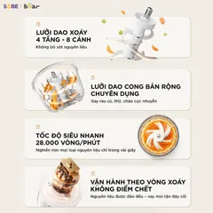 Máy xay ăn dặm 8 lưỡi 0.3L Bear CH-5H02D24