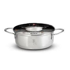 Nồi có nắp kính Berlinger Haus BH/6280 24cm - silver collection - dáng thấp