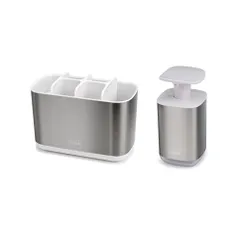 Bộ hộp đựng bàn chải đánh răng và bình xà phòng Joseph Joseph 70551, Inox