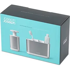 Bộ hộp đựng bàn chải đánh răng và bình xà phòng Joseph Joseph 70551, Inox