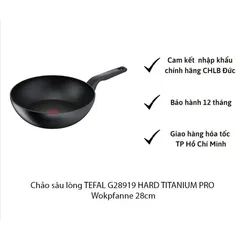 Chảo sâu lòng TEFAL G28919 HARD TITANIUM PRO Wokpfanne 28cm