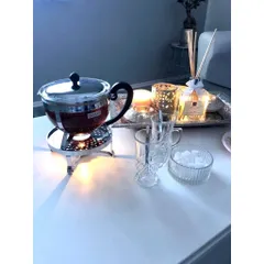 Bình Pha Trà Kèm Kệ Đun Nến BODUM CHAMBORD SET 1,3L