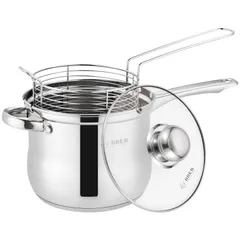 Quánh inox chiên ngâp dầu, kèm giỏ inox Arber AN-04VH