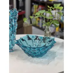 Tô pha lê Bohemia Samba xanh Aquamarine 30.5cm
