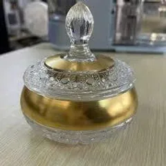 Thố pha lê mài mạ vàng BOHEMIA đường kính 13cm