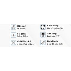 Quạt trần đèn Klasse 58KSA 902