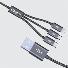 Dây sạc điện thoại trên ô tô 3 in 1 Lifepro L906