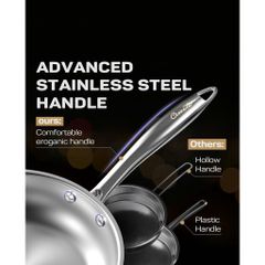 Bộ nồi inox Ciwete SS0103-11PC NEW-SS set 7 món ( 2 chảo inox, 1 quánh, 1 nồi chảo, 2 nồi, 1 xửng hấp)