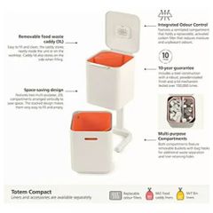Thùng rác 2 ngăn Joseph Joseph 30064 Totem Compact 40L Stone