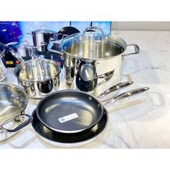 Bộ nồi inox Ciwete set 6 món (2 chảo chống dính, 1 quánh, 1 nồi chảo, 2 nồi)