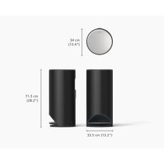 Thùng rác đạp chân Joseph Joseph Arc™ 30L Easy-push Pedal Bin 30149 màu đen mờ 735006