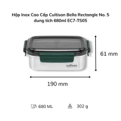 Hộp Inox Cao Cấp Cuitisan Bella nhiều dung tích