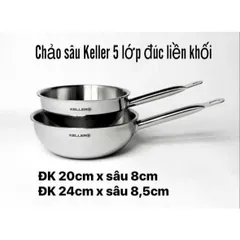 Chảo sâu lòng thép 5 lớp đúc liền Keller