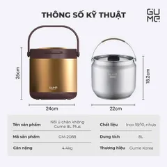 NỒI Ủ CHÂN KHÔNG GUME 8L PLUS (GM-2088) 735219
