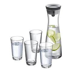 Bộ bình cốc đựng nước thủy tinh WMF Decanter (1 bình 1L và 4 cốc 250ml) 735226