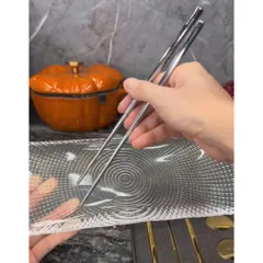 Set 6 đôi đũa inox 304 kèm 6 gác đũa hình vầng trăng Keller@Germany (màu vàng & bạc) 735318