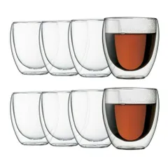 Sét 8 cốc 2 lớp cách nhiệt Bodum Pavina 250ml