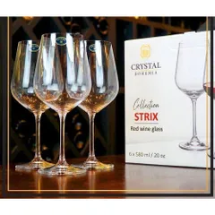 Bộ 6 Ly Rượu Vang Crystal Bohemia Strix 580ml