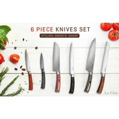 Bộ 6 dao LA CÔTE + đốc gỗ cao cấp
