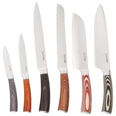 Bộ 6 dao LA CÔTE + đốc gỗ cao cấp