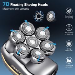 Máy Cạo Râu, Đầu Trọc, Hói Men's Shaver RQ 7900, Cắt Tóc, Đa Năng, 7D, Cạo Khô & Ướt