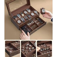 Hộp đựng đồng hồ da Songmics 2 tầng - Đẳng cấp châu Âu