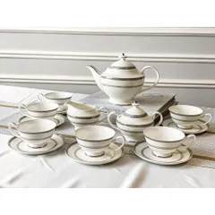 Bộ cafe sứ xương Imperial London bạch kim Anh (15 chi tiết)