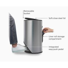 Thùng rác đạp Joseph Joseph ARC 10L BIN – STAINLESS STEEL 30152 màu inox 735866