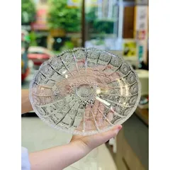 Đĩa pha lê mài Bohemia đường kính 35,5cm