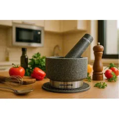 Bộ Cối Chày Đá Granite Nguyên Khối KELLER - Germany