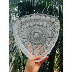 Đĩa pha lê Bohemia tam giác mới nhất 2023 đường kính 30cm