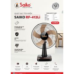 Quạt sạc tích điện Saiko RF-412Li