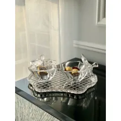 COMBO KHAY BOHEMIA DIAMOND + 3 THỐ MỨT CÓ NẮP BOHEMIA