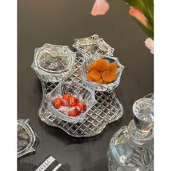 COMBO KHAY BOHEMIA DIAMOND + 3 THỐ MỨT CÓ NẮP BOHEMIA