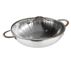 Chảo inox đáy liền 28cm lòng sâu Ciwete có nắp SS0105-A