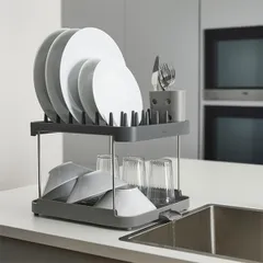 Giá úp bát đĩa 2 tầng Joseph Joseph 85150 Duo 2-Tier Dish Rack - Grey