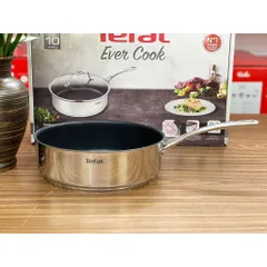 CHẢO QUÁNH CHỐNG DÍNH TEFAL EVER COOK 24CM CÓ NẮP ĐẬY