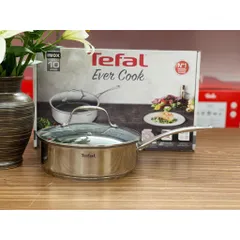 CHẢO QUÁNH CHỐNG DÍNH TEFAL EVER COOK 24CM CÓ NẮP ĐẬY