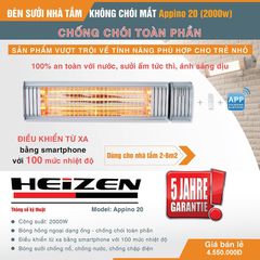 Đèn sưởi nhà tắm Heizen APPINO20 (Điều khiển bằng Smartphone)