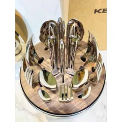 SET DAO DĨA 24 MÓN KELLER HÌNH QUẢ TRỨNG INOX
