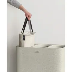 Thùng Đựng Đồ Giặt 3 Ngăn Có Quai Xách Joseph Joseph 50021 Tota Trio 90L Màu Kem