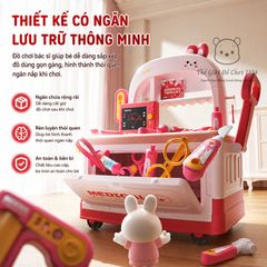 Bộ đồ chơi nhập vai bác sĩ vali kéo 16 chi tiết giúp bé nuôi dưỡng ước mơ làm bác sĩ tương lai