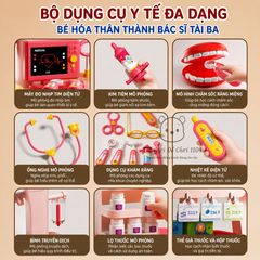 Bộ đồ chơi nhập vai bác sĩ vali kéo 16 chi tiết giúp bé nuôi dưỡng ước mơ làm bác sĩ tương lai