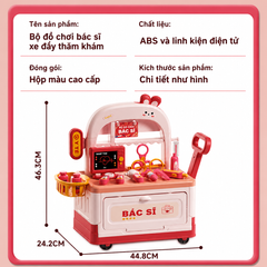 Bộ đồ chơi nhập vai bác sĩ vali kéo 16 chi tiết giúp bé nuôi dưỡng ước mơ làm bác sĩ tương lai