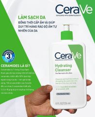 Sữa Rửa Mặt Cấp Ẩm Cerave 236ml - Dành Cho Da Thường Đến Da Khô, Gel Làm Sạch Dịu Nhẹ, Dưỡng Ẩm Tối Ưu