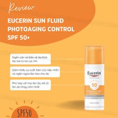 Eucerin Kem Chống Nắng Ngừa Lão Hóa Bảo Vệ Da Trước Tác Hại Tia UV Sun Fluid Photoaging Control SPF50+ 50ml