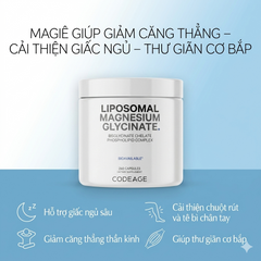 (Mỹ) Codeage Liposomal Magnesium Glycinate Hỗ Trợ Bổ Sung Magie Giảm Chuột Rút Ngủ Ngon