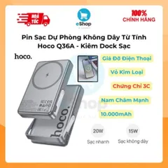 Pin Sạc Dự Phòng Không Dây Từ Tính 10.000mAh Hoco Q36A, Sạc Nam Châm, Sạc Nhanh PD 22.5W Vỏ Kim Loại
