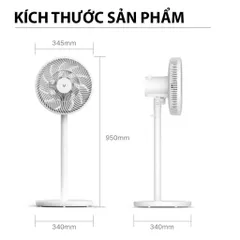 Quạt cây 11+7 Cánh Viomi VXFS12A-J, 2 Lớp Cánh Gió Mát Tự Nhiên Êm Ái, Tăng Giảm Chiều Cao