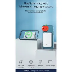Pin Sạc Dự Phòng Không Dây Tích Hợp Nam Châm Wiwu Snap Cube 10000mAh 22.5W, Sạc Không Dây 15W